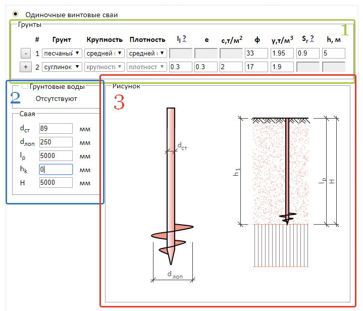 Расчет свайного фундамента калькулятор. Винтовые сваи несущая способность калькулятор. Расчет несущей способности столбчатого фундамента. Калькулятор несущей способности винтовой сваи. Винтовая свая расчетная схема.