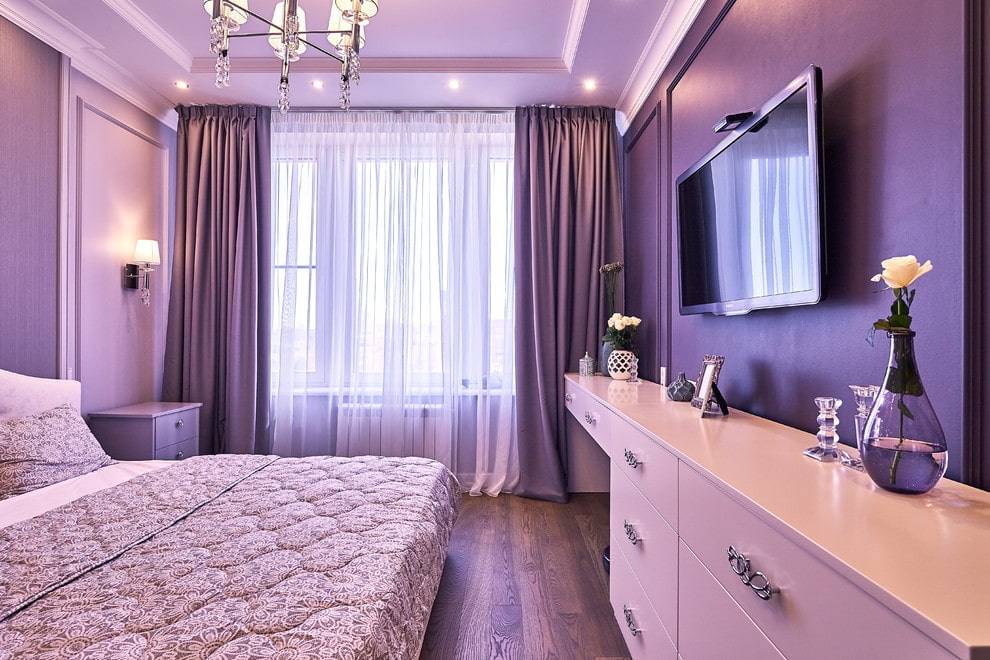 Фиолетовая спальня: особенности современного дизайна, фото необычных решений, советы по сочетанию цветов