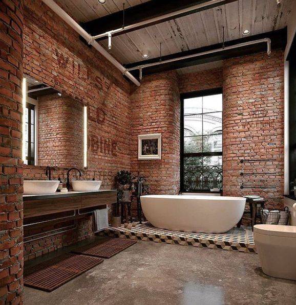 Ванная комната в стиле лофт: 100 идей в интерьере загородных домов
