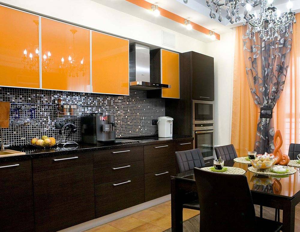 Оранжевая кухня - 125 фото с шикарными вариантами дизайна!