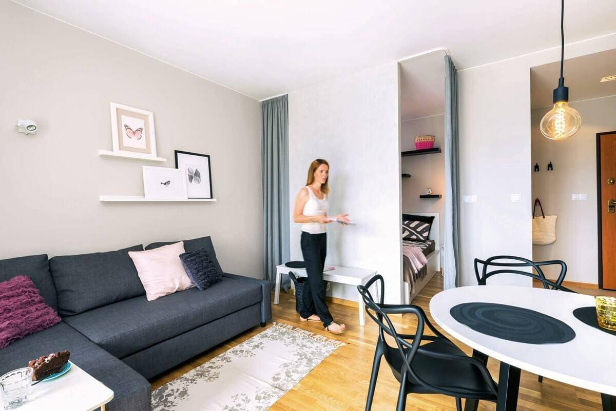Квартира 40 кв. м. - 130 фото дизайна и планировки однокомнатной квартиры