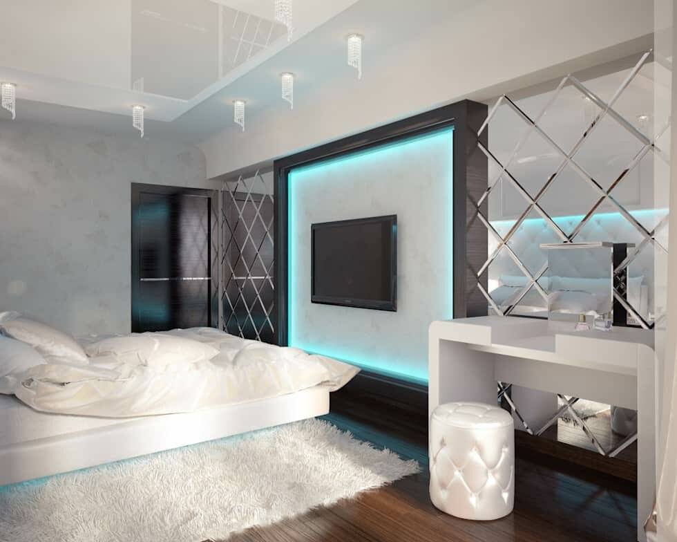 Дизайн спальни в стиле хай тек +75 фото интерьера