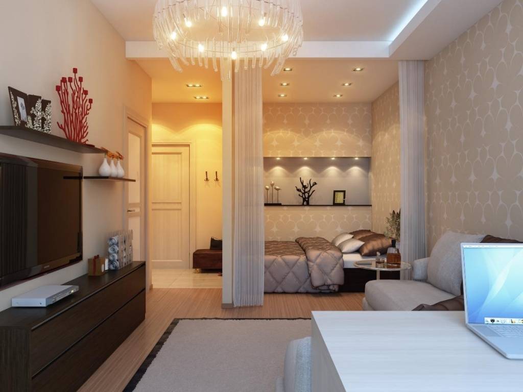 Дизайн однокомнатной квартиры с нишей (54 фото) — соединяем стиль и практичность
