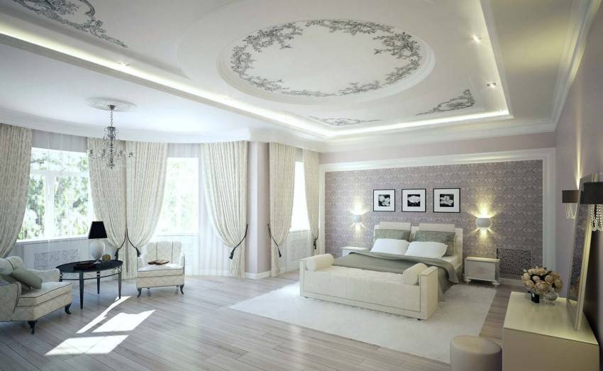 Потолки из гипсокартона для спальни: лучшие идеи оформления с примерами красивого дизайна, 150 фото вариантов