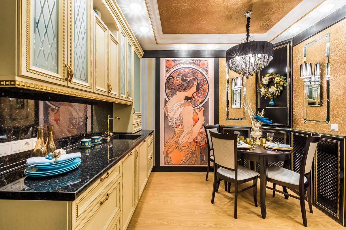 Кухня в стиле арт-деко (44 реальных фото): дизайн интерьера и объединение с гостиной