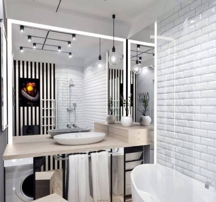 Варианты дизайна ванной комнаты в стиле лофт