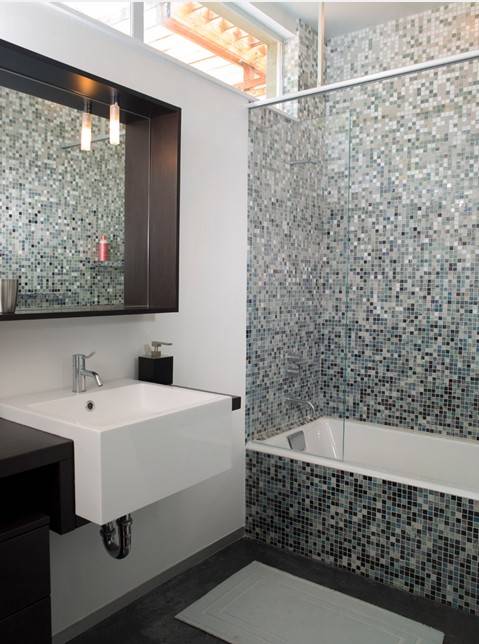 Мозаика в ванной комнате: дизайн +75 фото