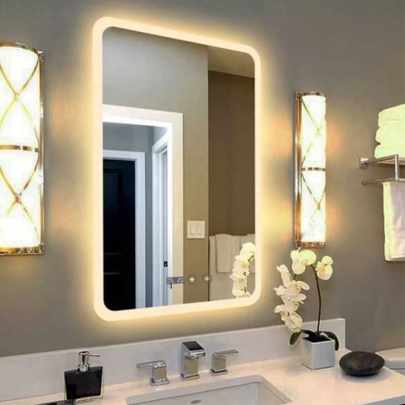 Дизайн зеркала в ванной комнате — встроенное в плитку и выдвижное