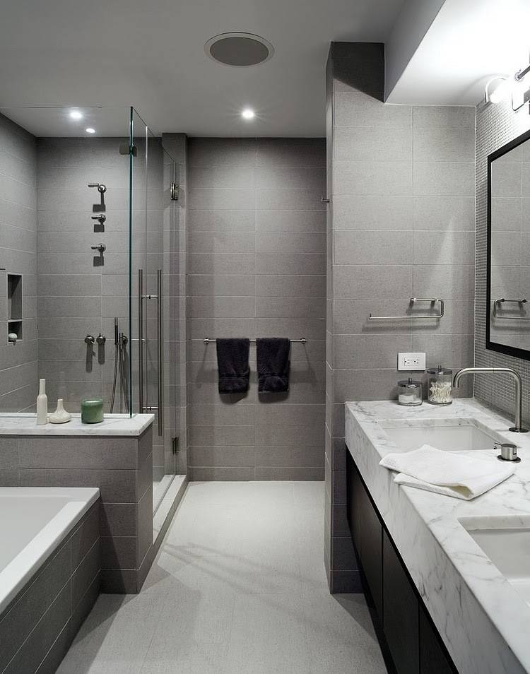 Серая ванная комната: 65 фото, идеи дизайна, сочетания