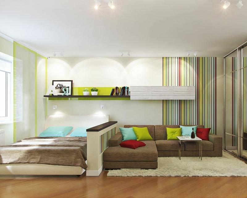 Зонирование гостиной и спальни — фото красивых примеров расстановки мебели и сочетания цветов, обзор лучших идей