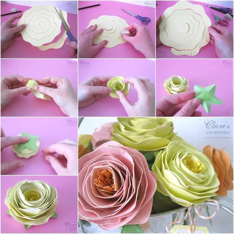 Как сделать розу из бумаги – простой способ, мастер класс - каталог статей на сайте - домстрой