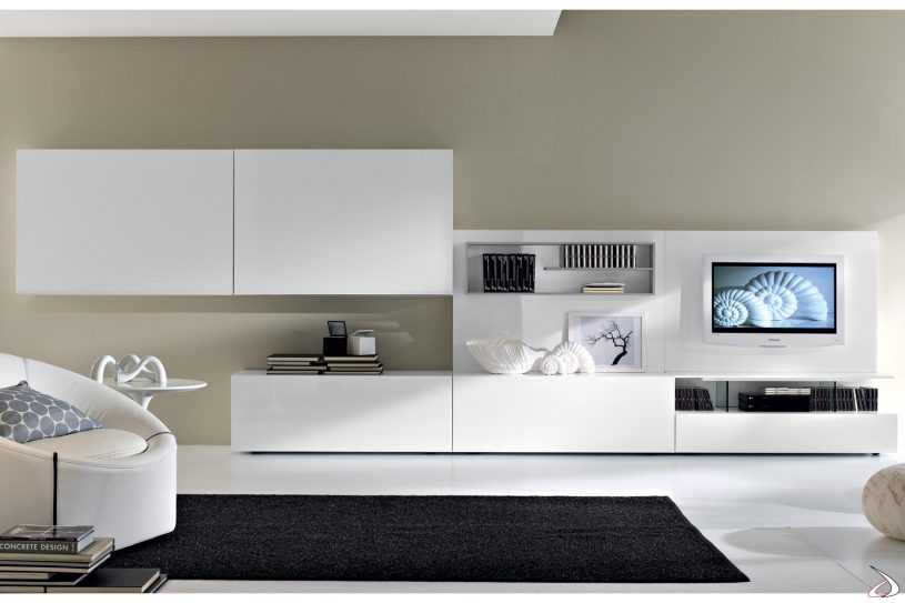 Современные стенки в гостиную (74 фото): красивые угловые и мини модели в зал в современом стиле, белые и черные в стильном интерьере