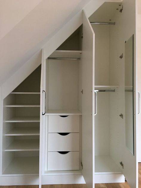Шкаф под лестницей в частном доме: виды, варианты размещения, идеи с фото