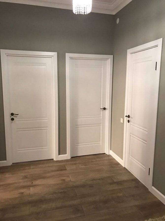 Белый плинтус темные двери в интерьере фото
