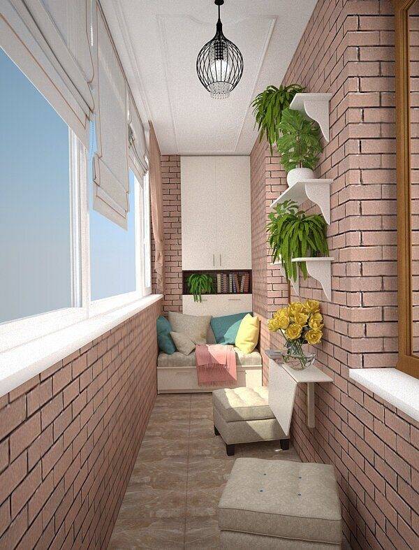 Дизайн маленького балкона и лоджии 6 метров: интересные идеи обустройства, варианты оформления со встроенными шкафами в современном стиле
 - 32 фото