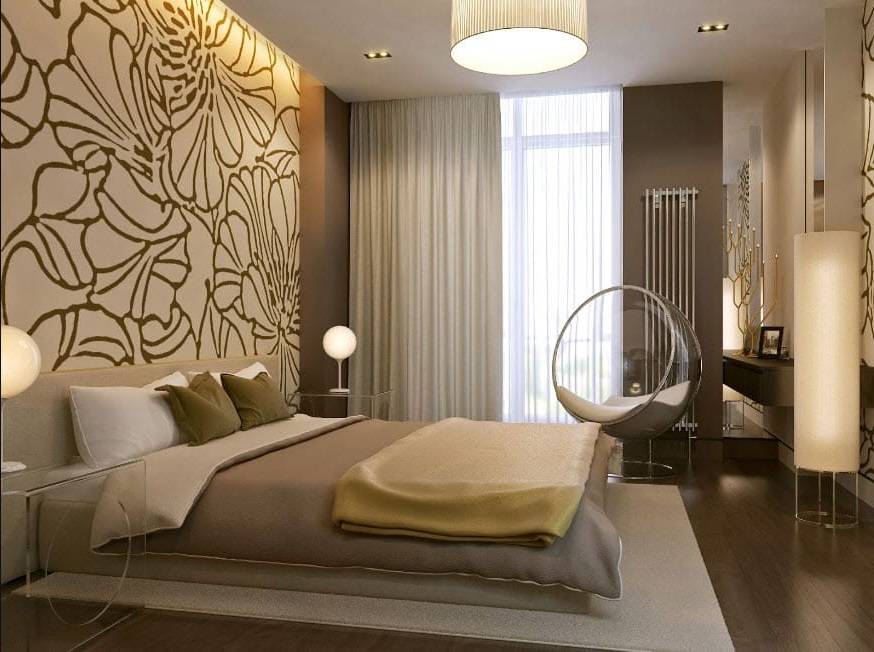 Спальня в стиле модерн (74 фото): дизайн интерьера, мебель и шторы, люстра и спальный гарнитур в комнату