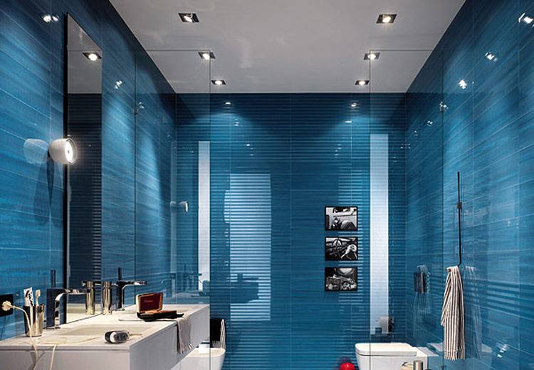 Дизайн ванной в голубых тонах: оформление ванной в голубом цвете