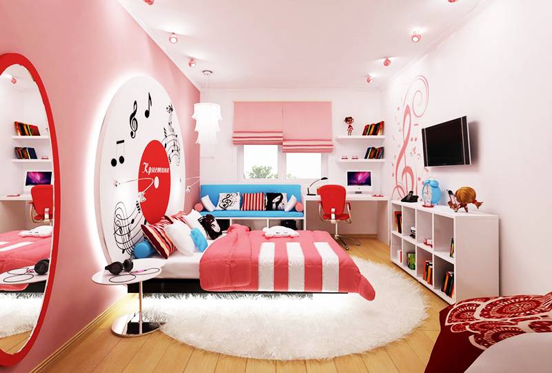 Дизайн комнаты девочки-подростка от 13 лет до 17 лет