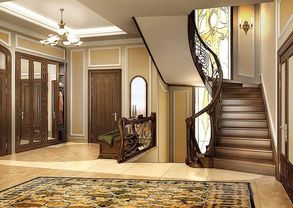 44 фото интерьер прихожей частного дома с лестницей – дизайн интерьера