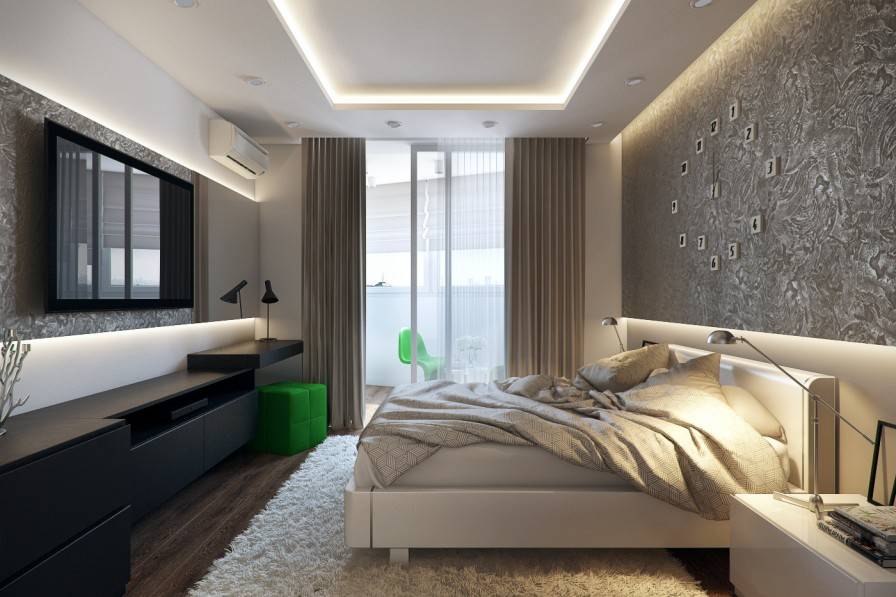 Прямоугольная спальня: идеи стильного оформления интерьера, современные тенденции дизайна (150 фото)