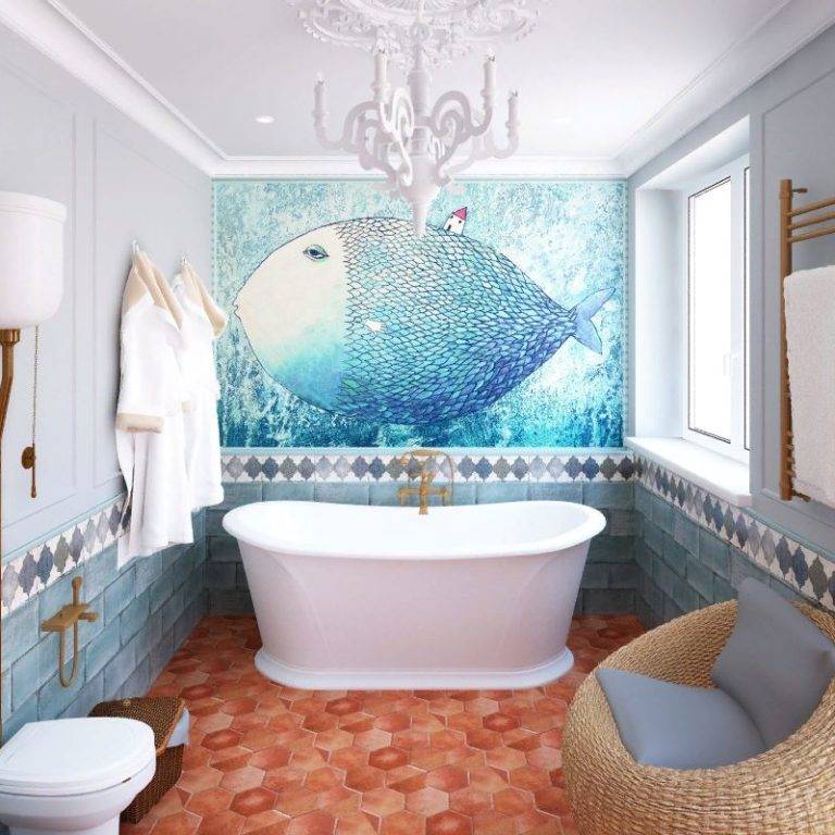 Ванная в морском стиле: 170 фото новинок, секреты оформления ванной в морском стиле