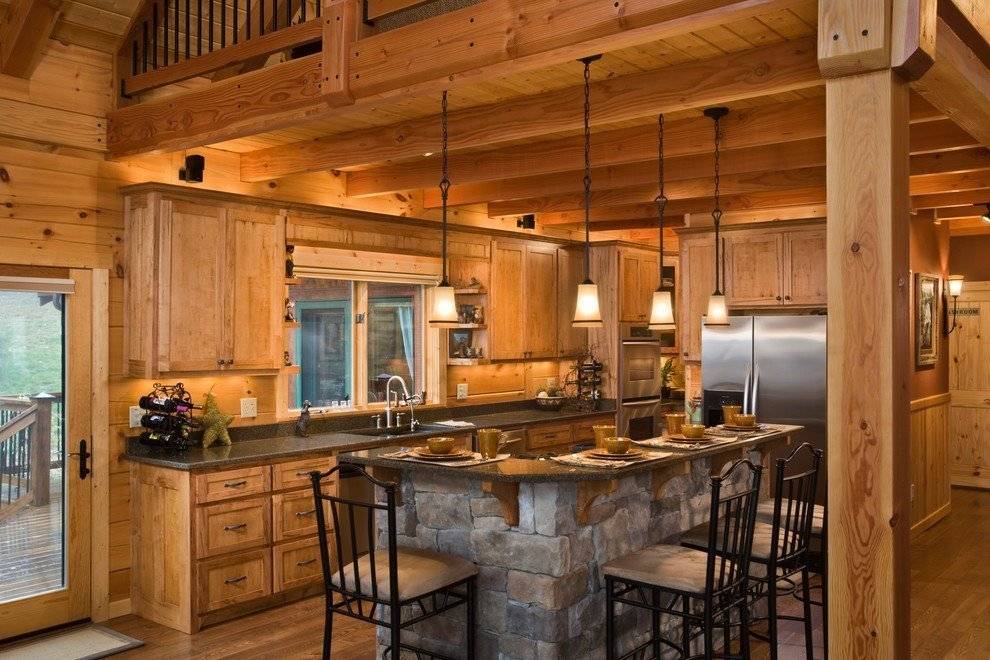 Кухня в деревянном доме: советы дизайнеров, 80 реальных фото интерьеров