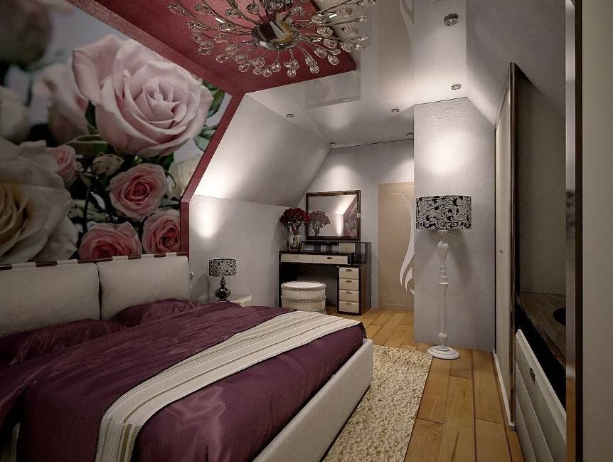 Дизайн современной спальни на мансарде: 35 фото примеров - «интерьер спальни» » все о сауне