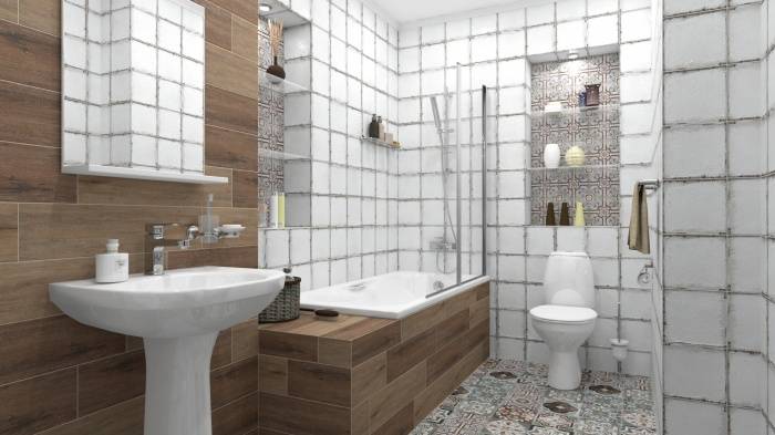 Отделка ванной комнаты плиткой: особенности и варианты дизайна