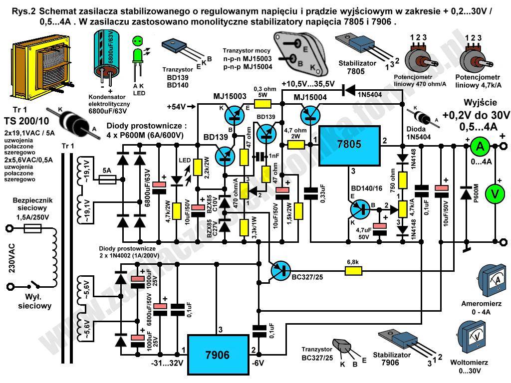 Блок питания с регулировкой напряжения и тока своими руками схема