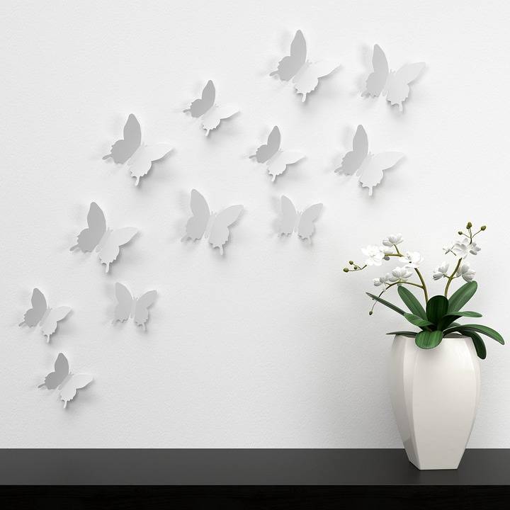 Бабочки на стене: 140+ (фото) красивых оформлений в интерьере