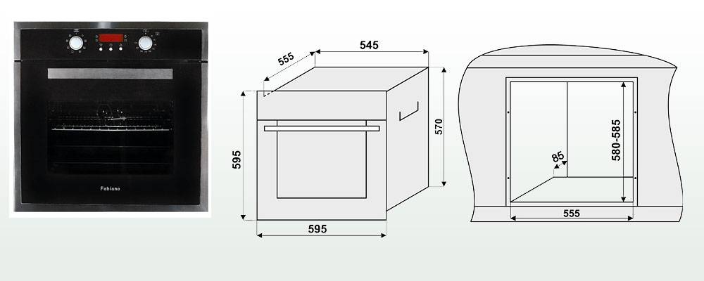 Размеры встроенных электрических духовых шкафов: стандартная ширина, глубина и высота встраиваемых духовок, особенности моделей габаритами 50-60 см