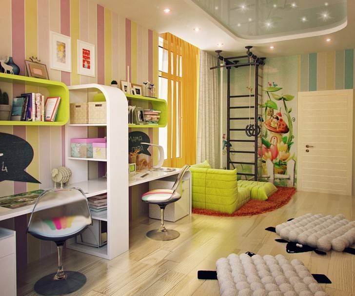 Детская комната: дизайн современного интерьера, идеи как красиво обустроить
 - 37 фото