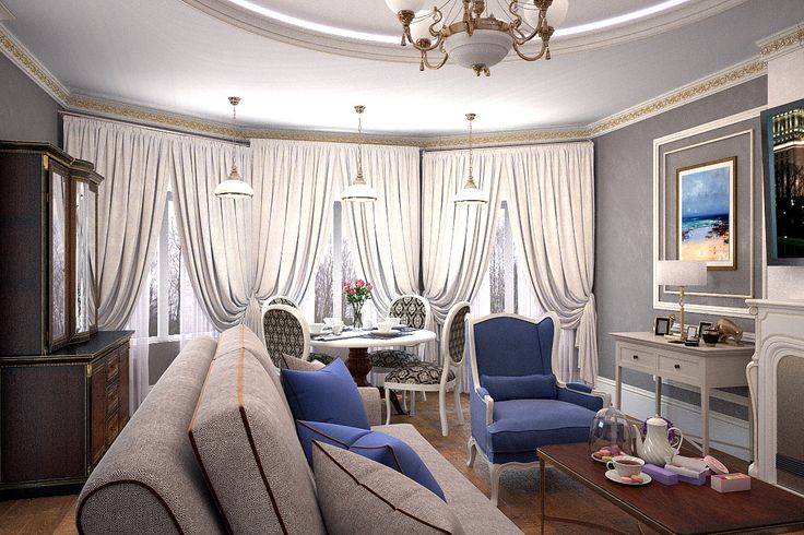 Дизайн гостиной с эркером (55 фото): оформление интерьера комнаты с эркерным окном, как обустроить гостиную площадью 35 кв. м