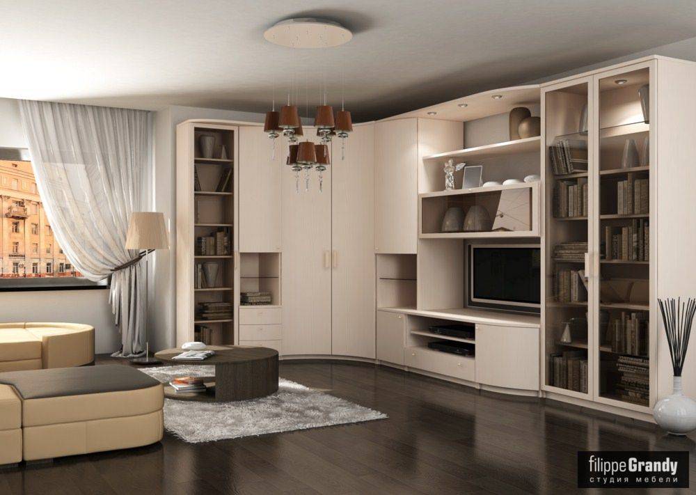 Современные стенки в гостиную: корпусная, угловая, модульная, встроенная (советы по выбору идеального варианта)