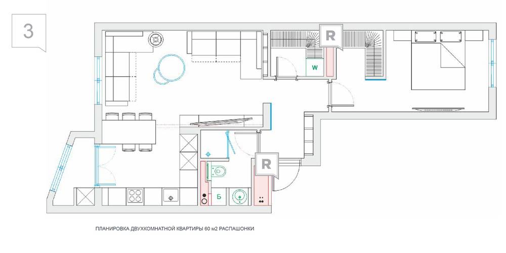 Дизайн типовой двухкомнатной квартиры - большой выбор стилей