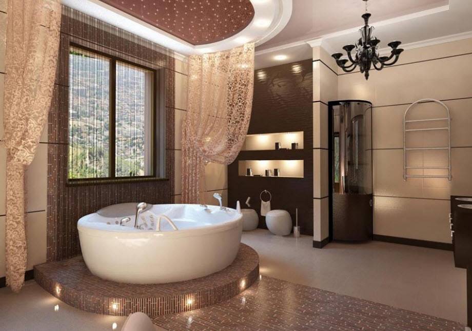 Дизайн больших и маленьких ванных комнат в современном стиле