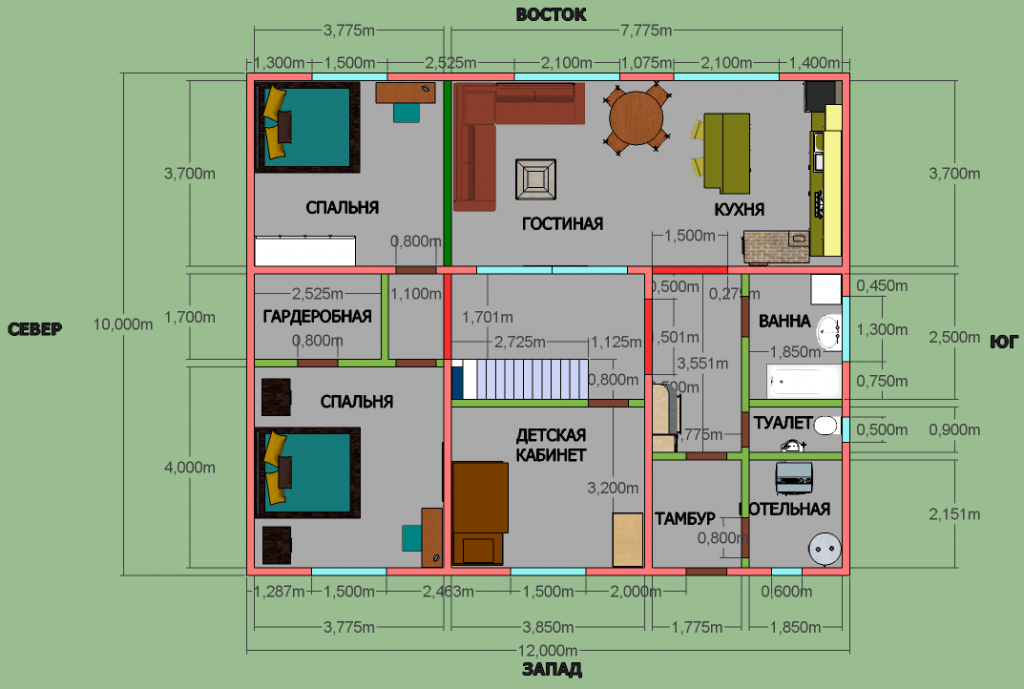 Проект одноэтажного дома с тремя спальнями: фото примеров реализации в разных стилях