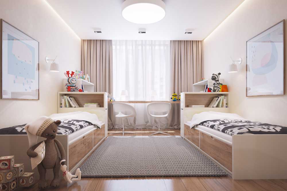 Дизайн детской комнаты, для мальчика или девочки: планировка, интерьер, мебель с фото