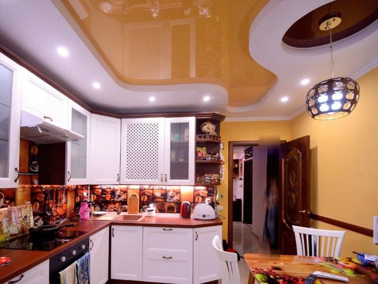 Натяжные потолки для кухни: 100+ фото [лучшие идеи 2019]