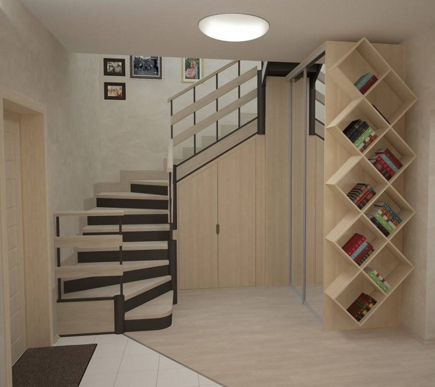 Как можно обустроить пространство под лестницей: способы
