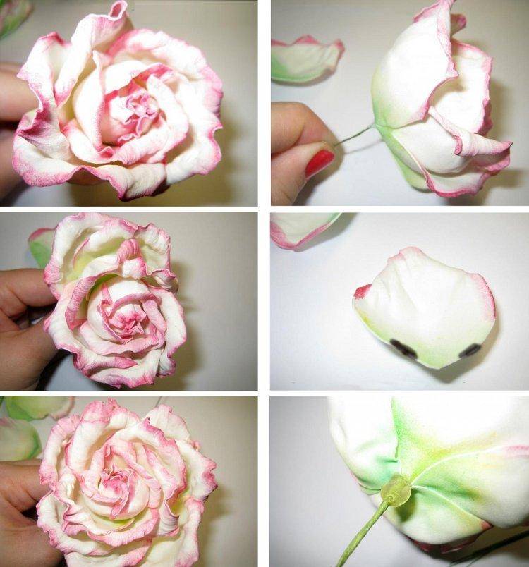 Роза из фоамирана: как сделать ободок с цветами, маленькая брошь, инь и янь, выкройки и схемы