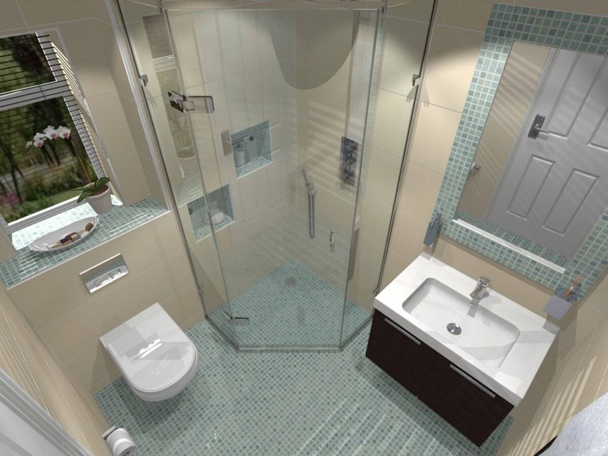Дизайн ванной с душевой кабиной: фото, душ в маленькой ванной