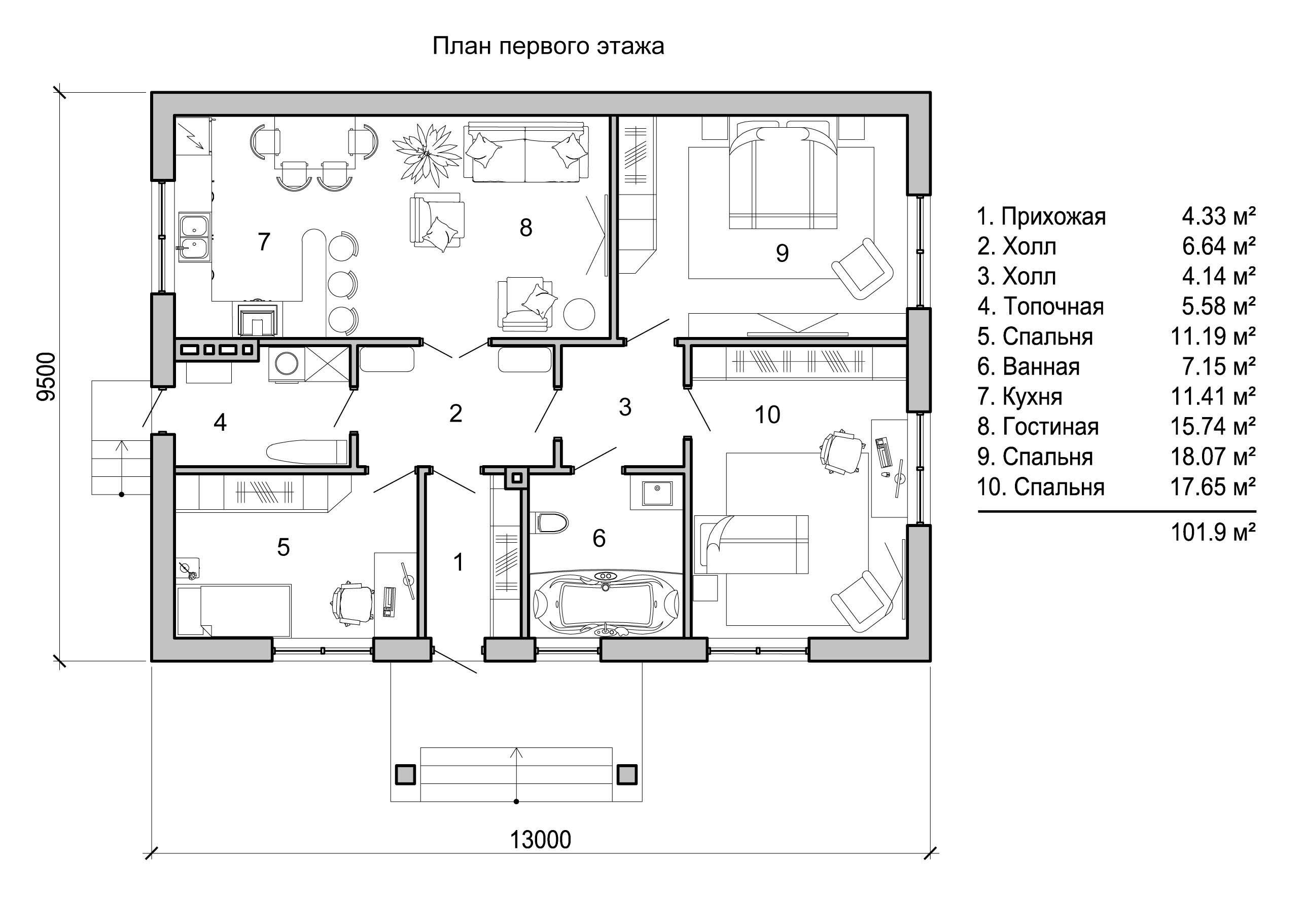 Планировка одноэтажного дома: топ-100 фото оригинальных идей и современного дизайна