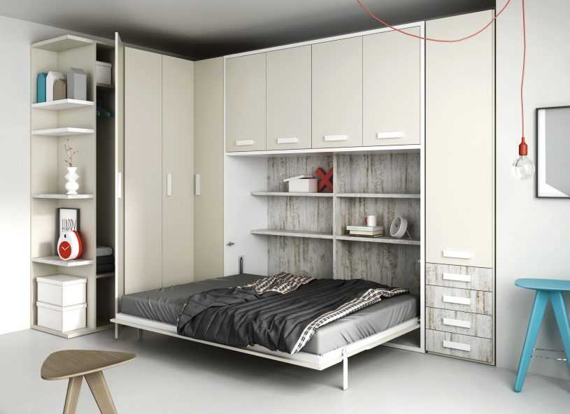 Кровать, встроенная в шкаф, механизмы крепления и трансформации