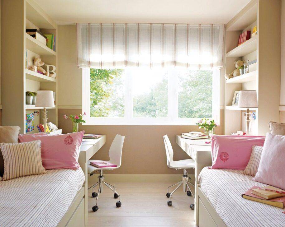 Дизайн узкой комнаты: детская и гостиная с окном в конце, как обставить прямоугольную длинную комнату 3 на 6, расставить мебель на двоих
 - 15 фото