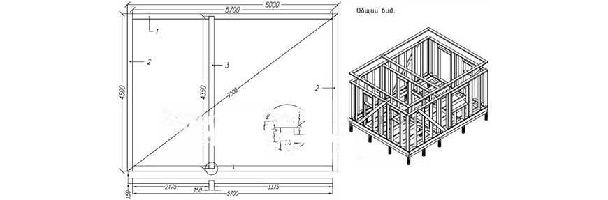 Баня из металлокаркаса чертежи