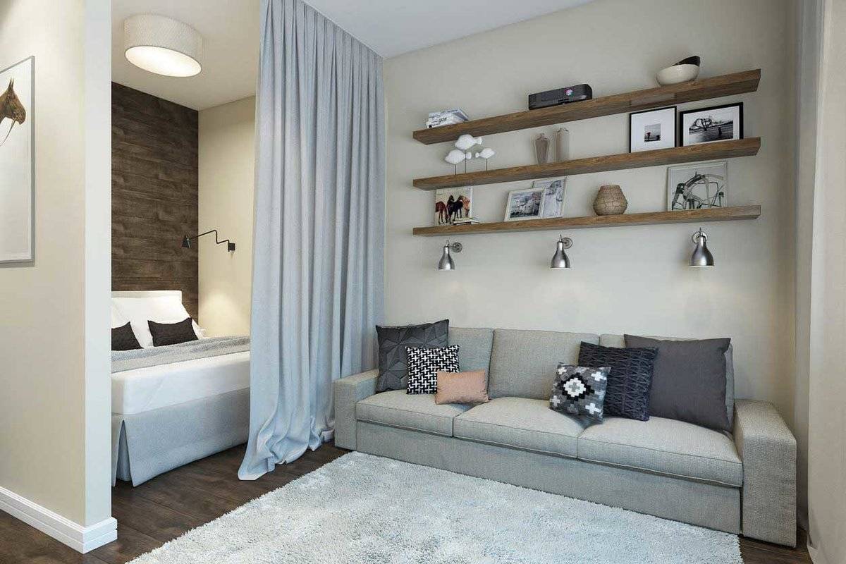 Комната с нишей в однокомнатной квартире: дизайн обустроенного интерьера, фото