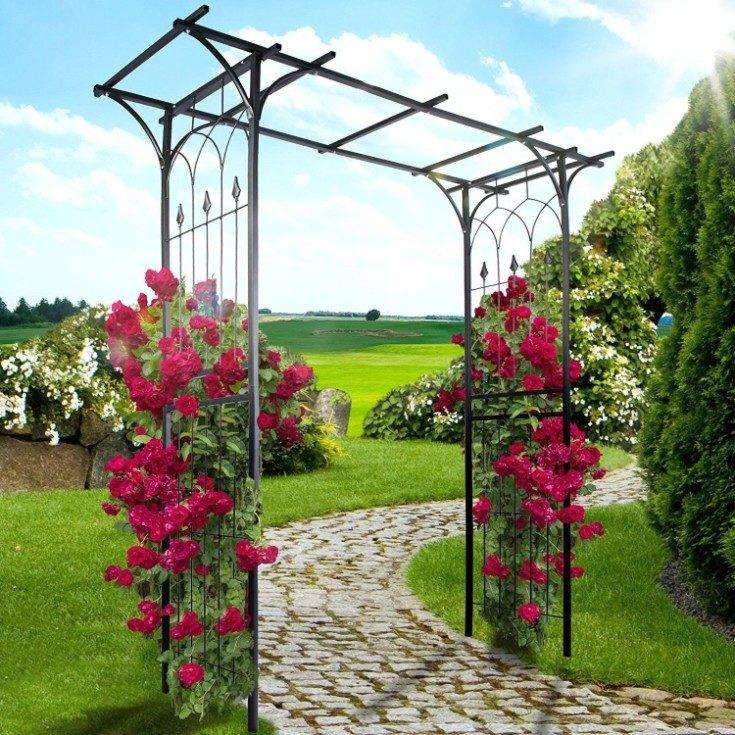 Садовая арка для вьющихся растений, винограда, роз и других цветов на даче своими руками: пошаговая инструкция с фото