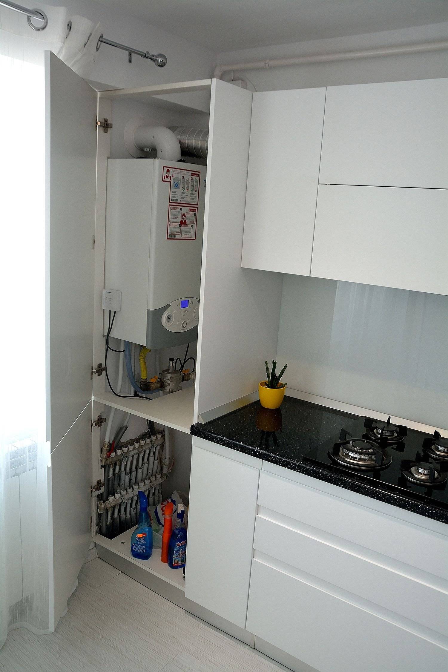 Кухни с газовым котлом: с газовой колонкой, с котлом отопления, дизайн, фото