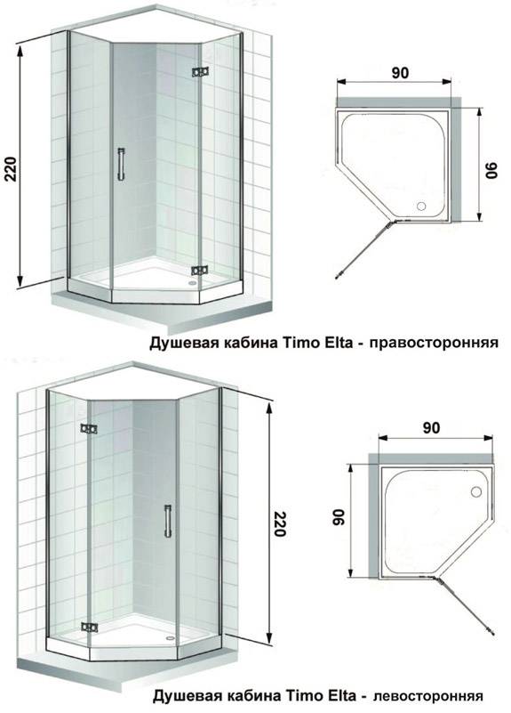 Душевая кабина: размеры, формы, габариты: угловые, стандартные, высокие, большие, минимальные, какие бывают стандарты высоты, фото